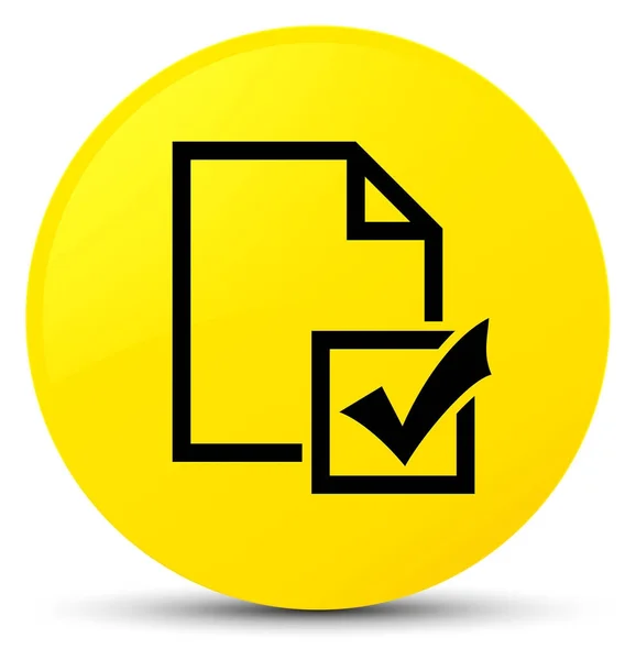 Icono de encuesta amarillo botón redondo —  Fotos de Stock