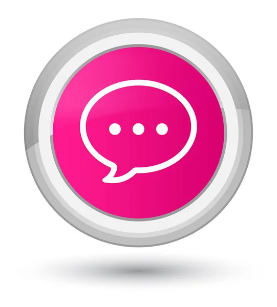 Talk Blase Symbol prime rosa runden Knopf — Stockfoto