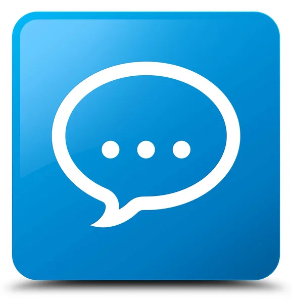 Ikona cyan niebieski kwadrat przycisk mów-Talk — Zdjęcie stockowe