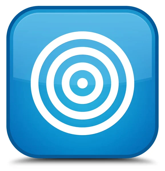 Icono de destino botón cuadrado azul cian especial —  Fotos de Stock