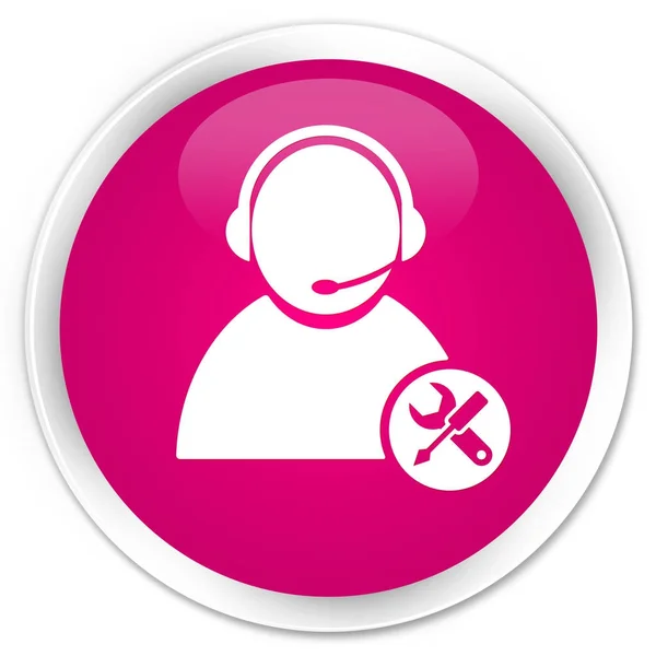 Tech support icon premium pink round button — Stock Photo, Image