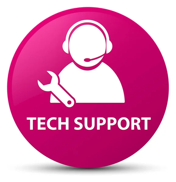 Tech support pink round button — Stock Photo, Image