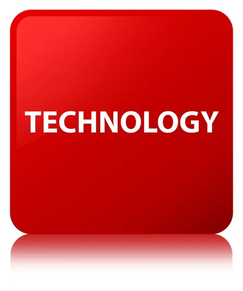 Technologie Rode plein knop — Stockfoto
