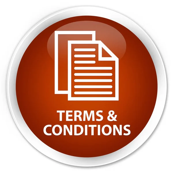 Términos y condiciones (icono de páginas) botón redondo marrón premium — Foto de Stock