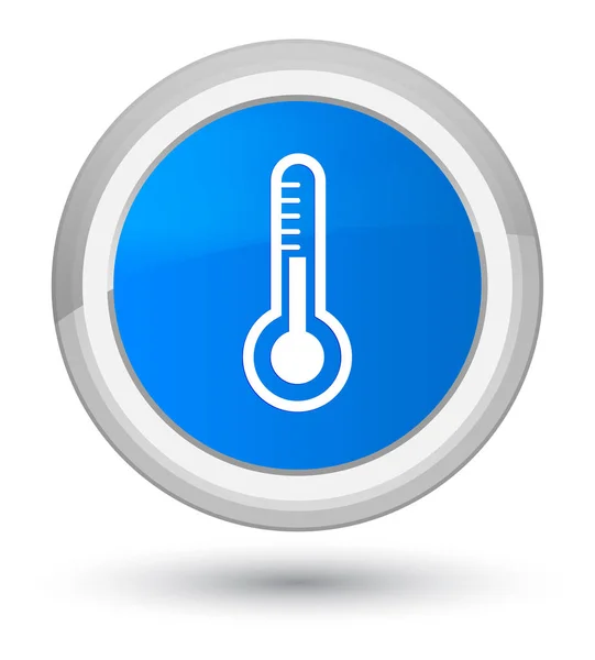 Піктограма термометра простої блакитної круглої кнопки — стокове фото