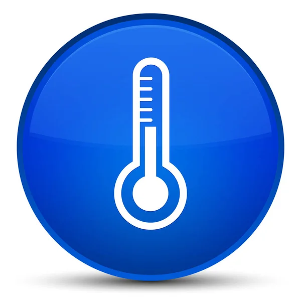 Ícone do termômetro botão redondo azul especial — Fotografia de Stock