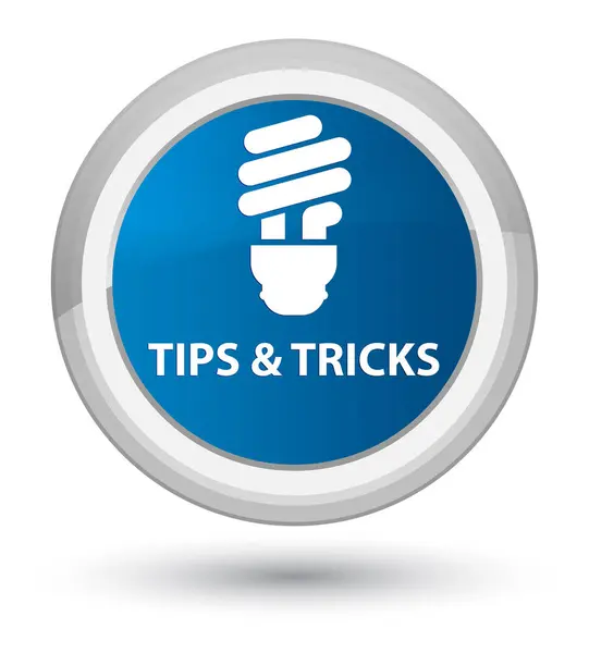 Tips and tricks (bulb icon) prime blue round button — Stock Photo, Image