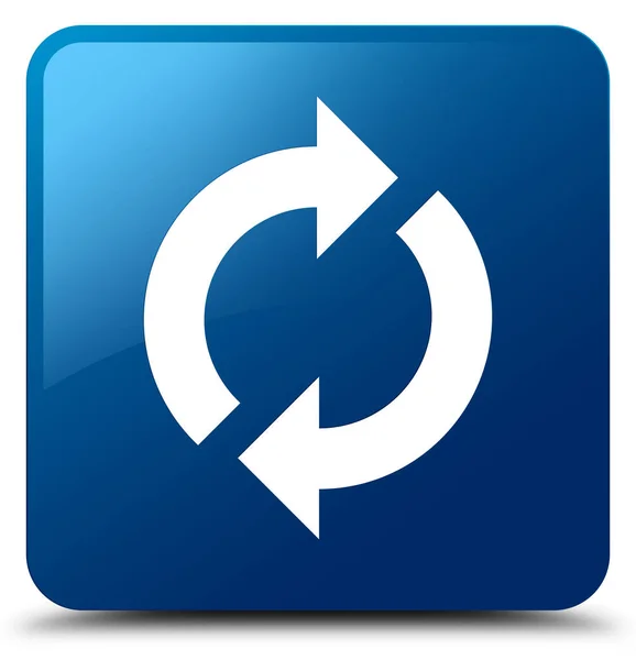 Actualizar icono azul botón cuadrado — Foto de Stock