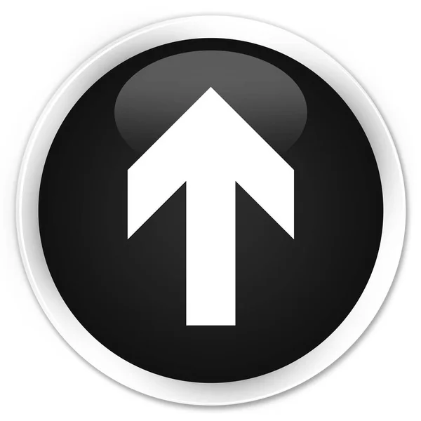 Subir flecha icono prima botón redondo negro — Foto de Stock