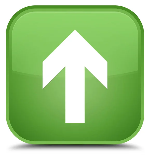 Nahrát ikonu speciální měkké zelené čtvercové tlačítko šipkou — Stock fotografie