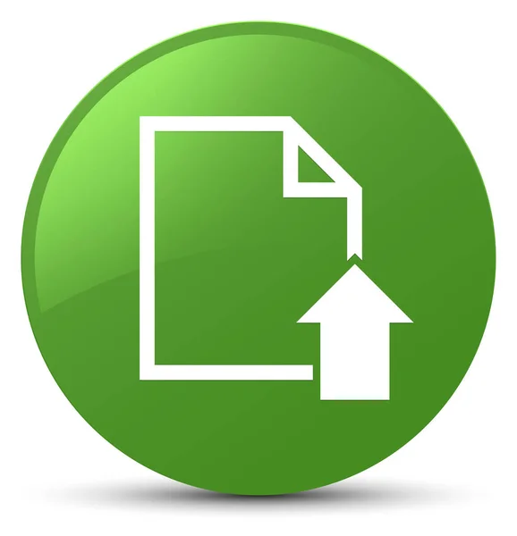 Nahrát dokument ikonu měkký zelené kulaté tlačítko — Stock fotografie