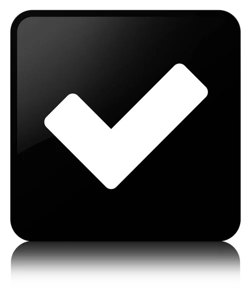 Symbol mit schwarzem quadratischen Knopf bestätigen — Stockfoto