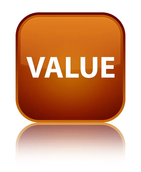 Value special brown square button — Stock Photo, Image