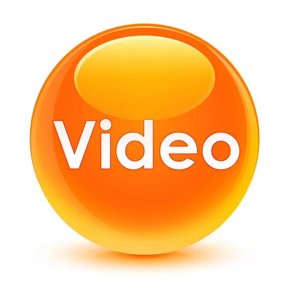 Video glasartade orange runda knappen — Stockfoto