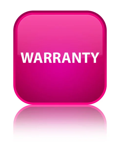 Warranty special pink square button — Stock Photo, Image