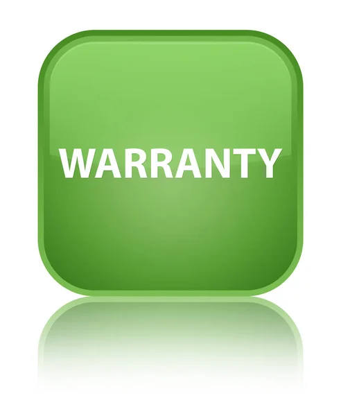 Warranty special soft green square button — Stock Photo, Image