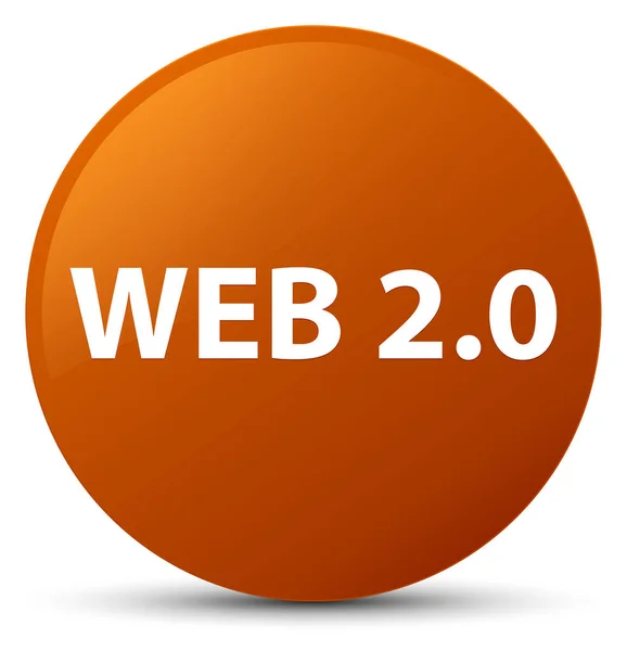 Web 2.0 brązowy okrągły przycisk — Zdjęcie stockowe