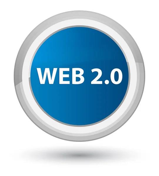 Web 2.0 primer botón redondo azul —  Fotos de Stock