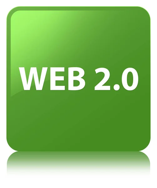 Web 2.0 miękki zielony przycisk kwadratowy — Zdjęcie stockowe