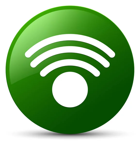 Icône Wifi bouton rond vert — Photo