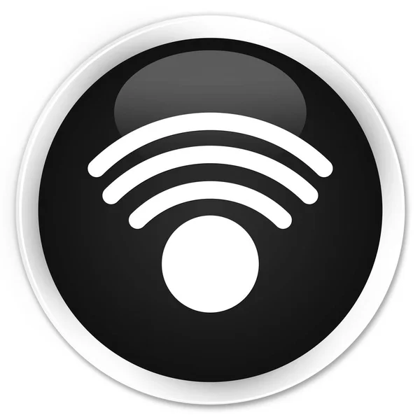 WiFi simge sigorta primi siyah yuvarlak düğmesi — Stok fotoğraf