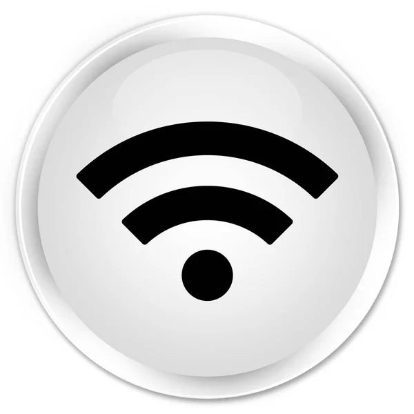 Іконка Wi-Fi преміум біла кругла кнопка — стокове фото