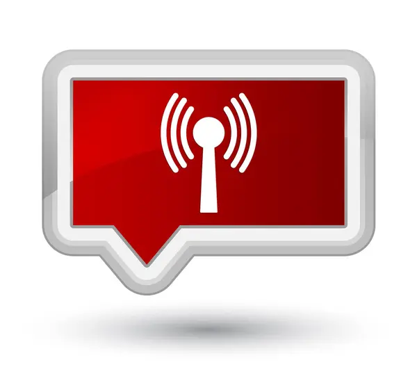 Ícone de rede Wlan botão banner vermelho principal — Fotografia de Stock