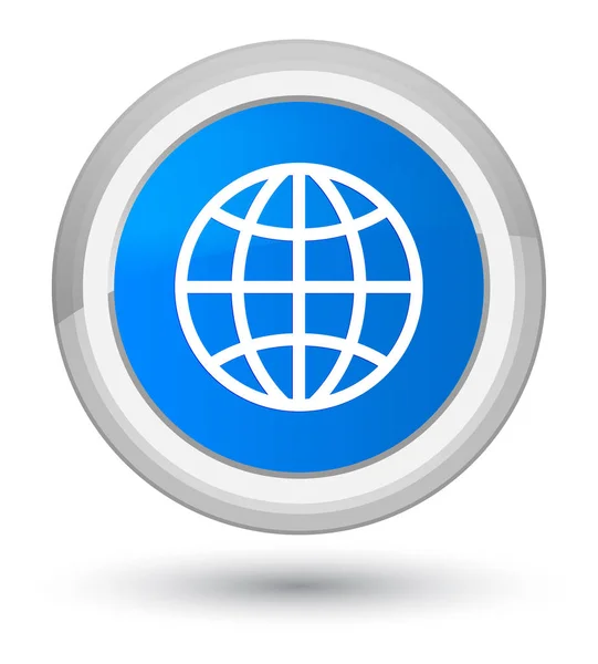 세계 아이콘 주요 시안색 블루 라운드 버튼 — 스톡 사진