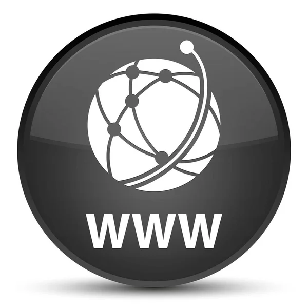 WWW (icône du réseau mondial) bouton rond noir spécial — Photo