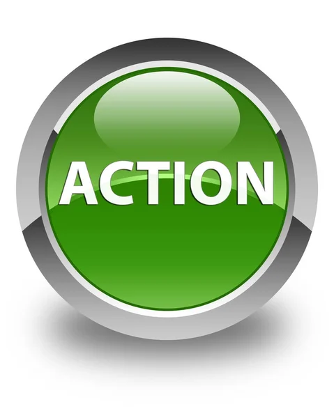 Action glossy soft green round button — Stock Photo, Image