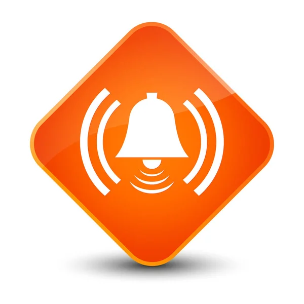 Alarm icon elegant orange diamond button — Stock Photo, Image