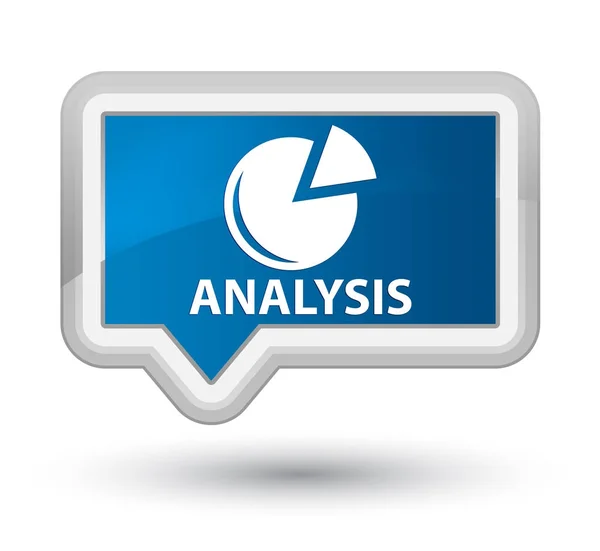 Analizy (ikonę wykresu) premiera transparent niebieski przycisk — Zdjęcie stockowe