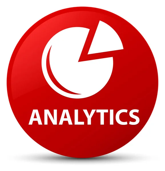 Tasto rotondo rosso Analytics (icona del grafico) — Foto Stock