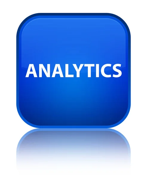 Specjalny niebieski przycisk kwadratowy Analytics — Zdjęcie stockowe