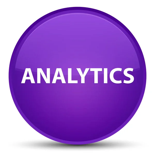 Analytics specjalne fioletowy okrągły przycisk — Zdjęcie stockowe