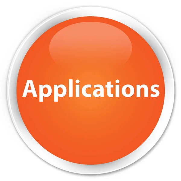 Applications premium orange round button — Stock Photo, Image