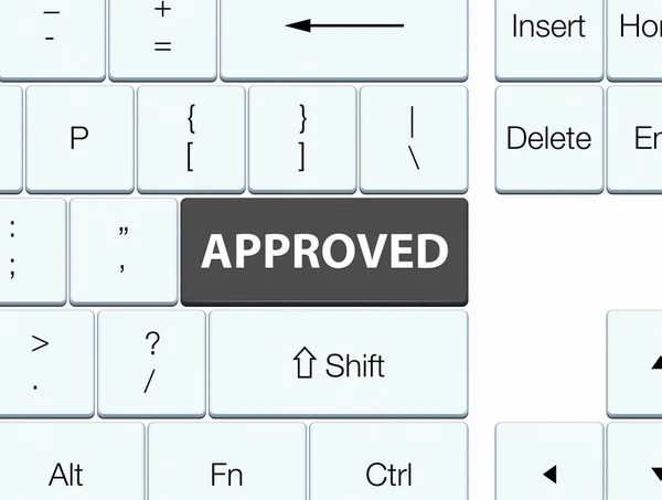 Botão de teclado preto aprovado — Fotografia de Stock