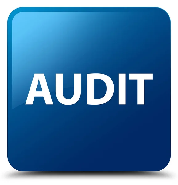 Audit blue square button — Stock Photo, Image