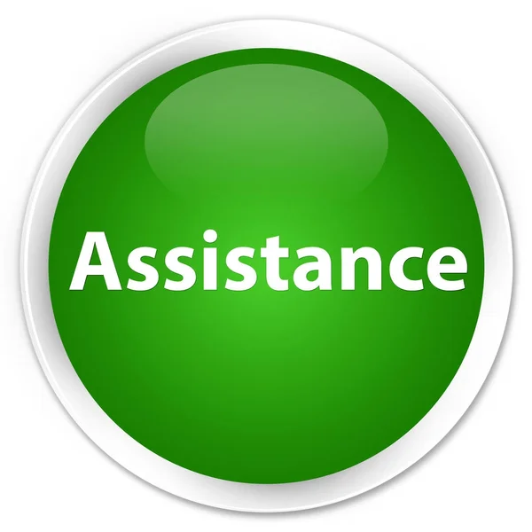 Assistance premium green round button — Stock Photo, Image