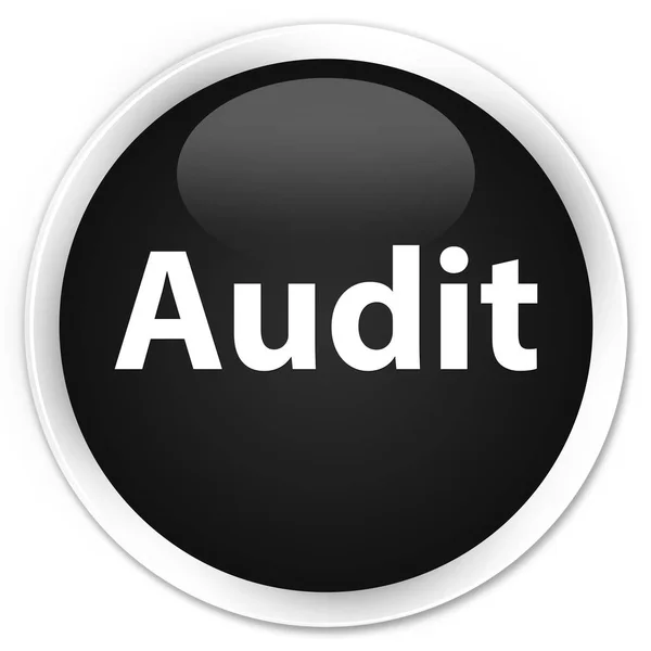 Audit premium black round button — Stock Photo, Image