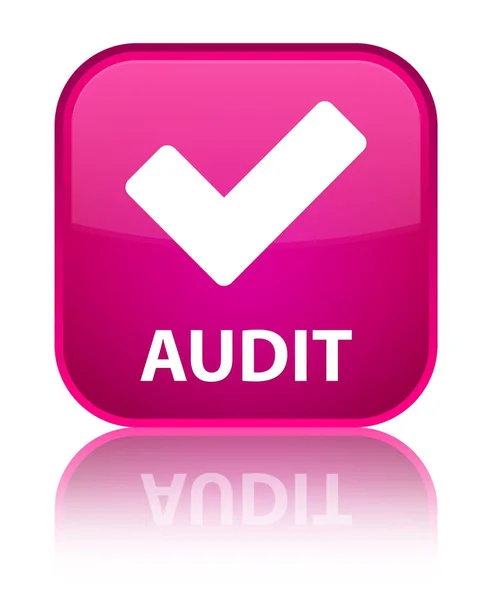 Audit (Validierungssymbol) spezielle rosa quadratische Taste — Stockfoto