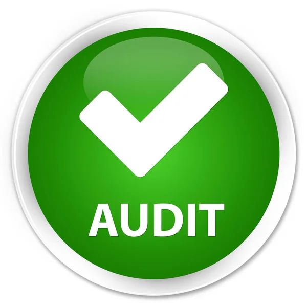 Audit (validate icon) premium green round button — Stock Photo, Image