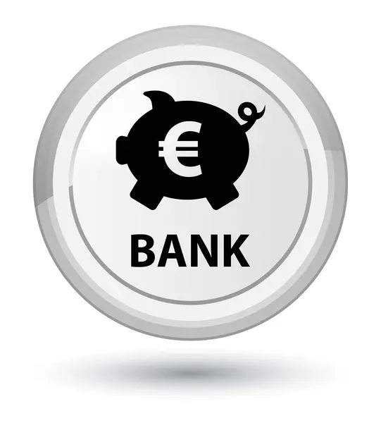 Банк (знак евро в виде голубой коробки) — стоковое фото
