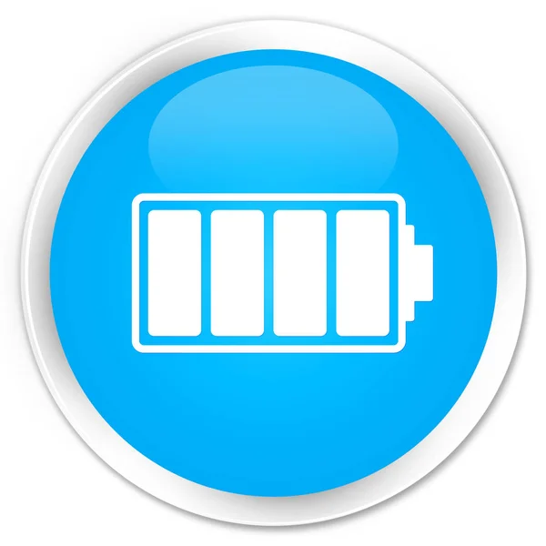 Battery icon premium cyan blue round button — Stock Photo, Image