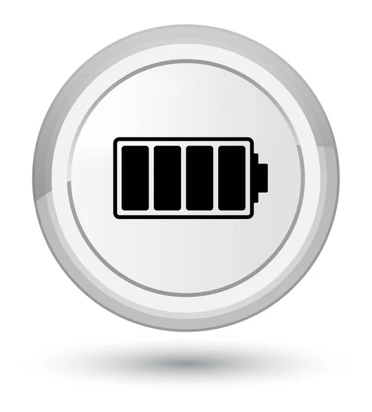 Batterij pictogram prime witte, ronde knop — Stockfoto