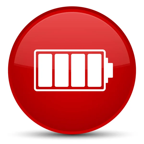 电池图标特殊的红色圆形按钮 — 图库照片