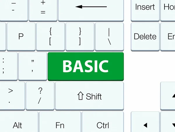 Podstawowe klawiatury zielony przycisk — Zdjęcie stockowe