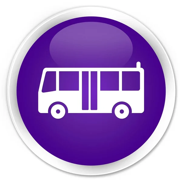 Ícone de ônibus prémio roxo botão redondo — Fotografia de Stock