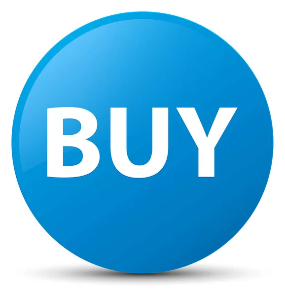 Koupit azurová modrá kulaté tlačítko — Stock fotografie