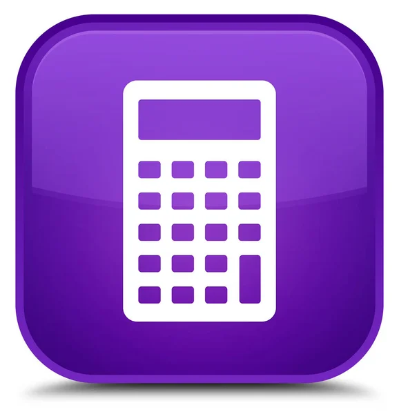 Icono de la calculadora botón cuadrado púrpura especial —  Fotos de Stock